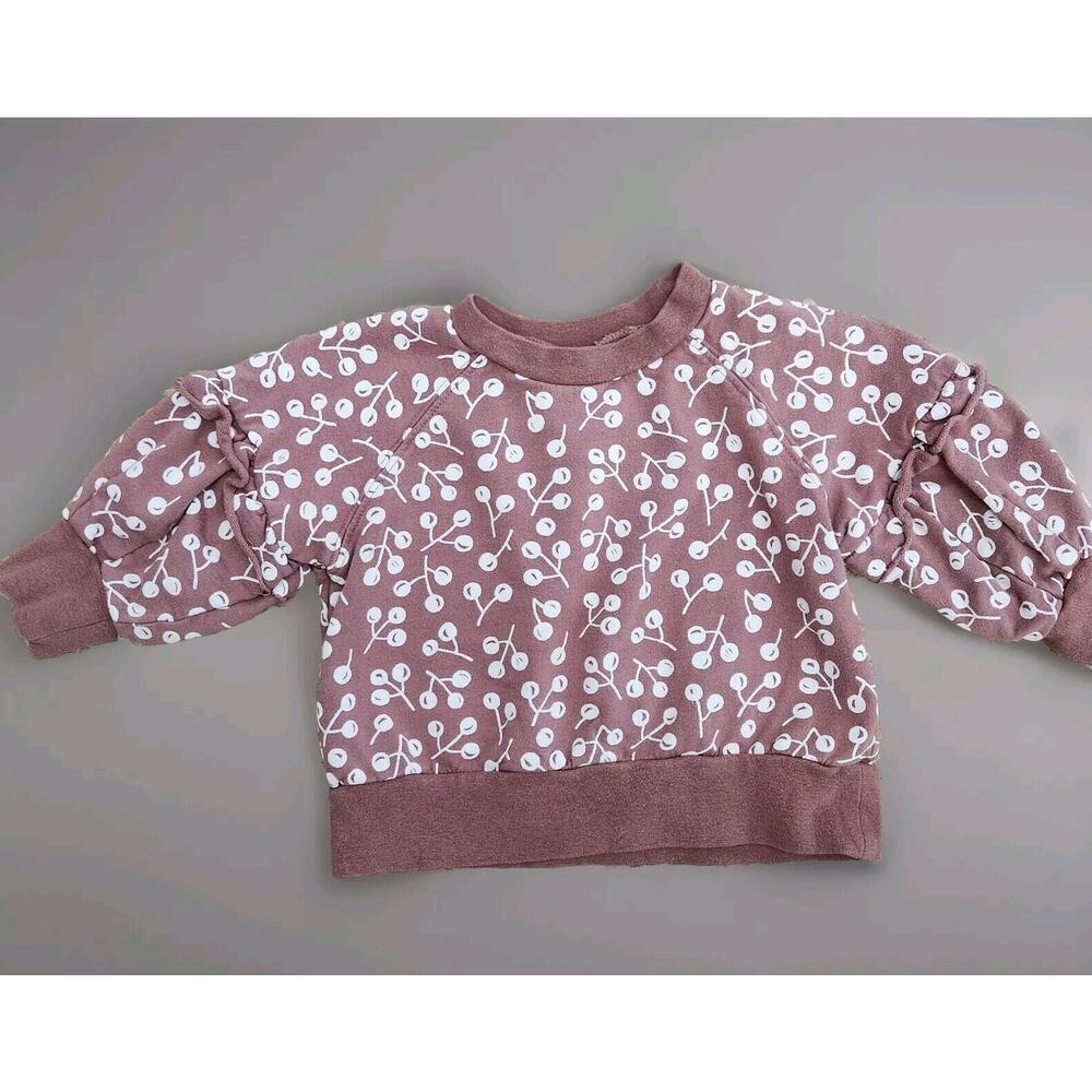 rylee and cru Baby girl‎ ruffle sweater cherry pink 12-18mo